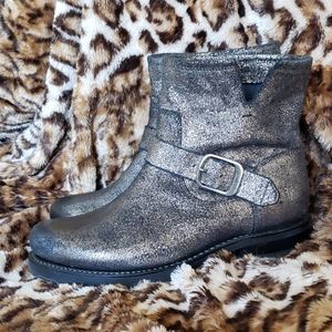 Frye Gold Metallic Leather Ankle Boots